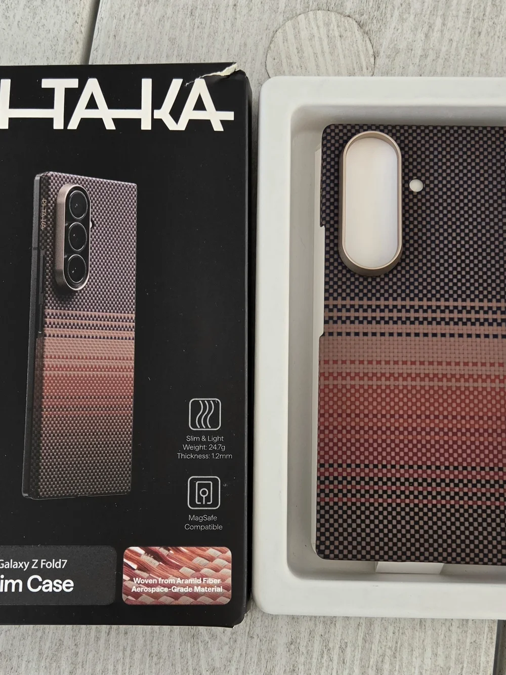 Preowned pitaka for Z Fold 7 Case (Back Cover Only), Caseless Feeling, Aramid